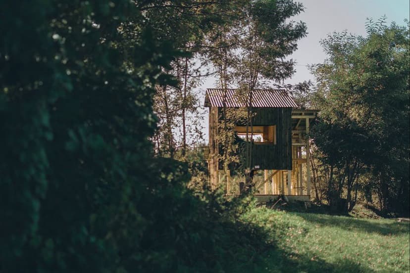 Hut for bird therapy and observation